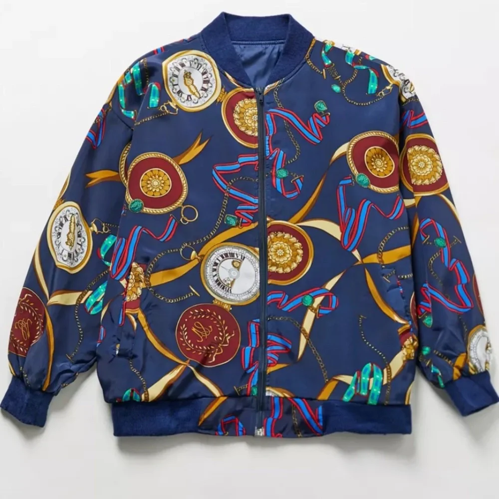 RARE Vintage maximalist baroque pocket watch bomber jacket - Picture 2 of 9